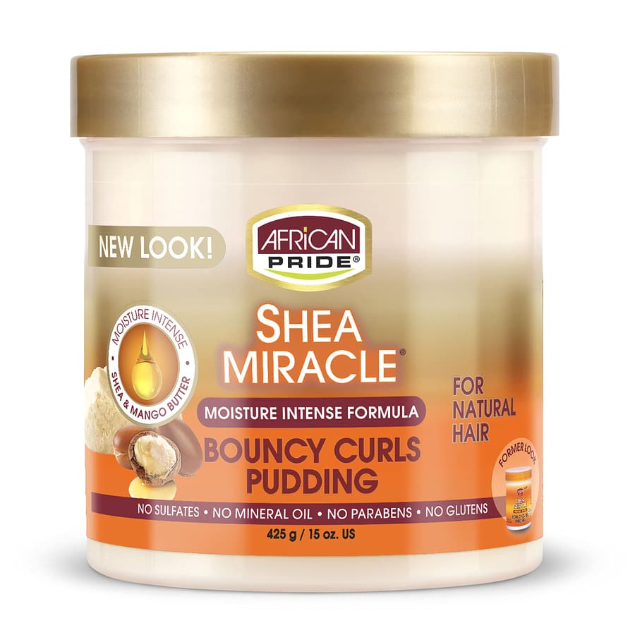 African Pride Shea Miracle Bouncy Curls Pudding Contains Shea African Mango