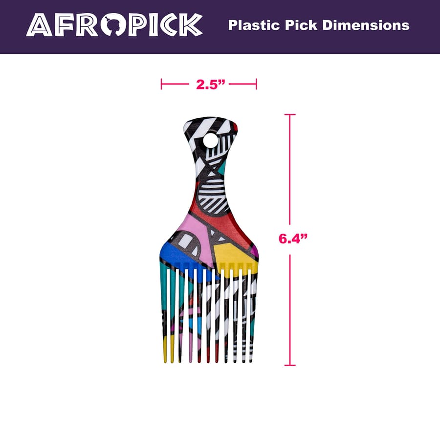 Afropick Anti Static Plastic Black Hair Pick for Natural Curly Long Thick Hair