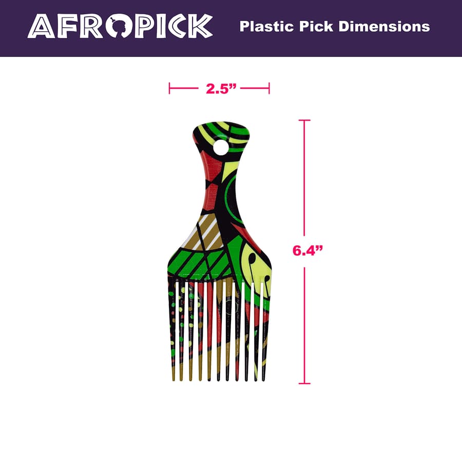 Afropick Anti Static Plastic Black Hair Pick for Natural Curly Long Thick Hair