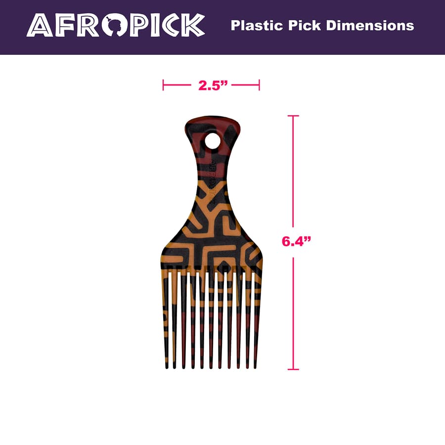 Afropick Anti Static Plastic Black Hair Pick for Natural Curly Long Thick Hair