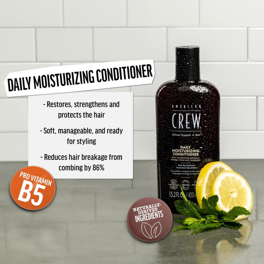 American Crew Conditioner Daily Moisturizer Naturally Derived Vegan Formula