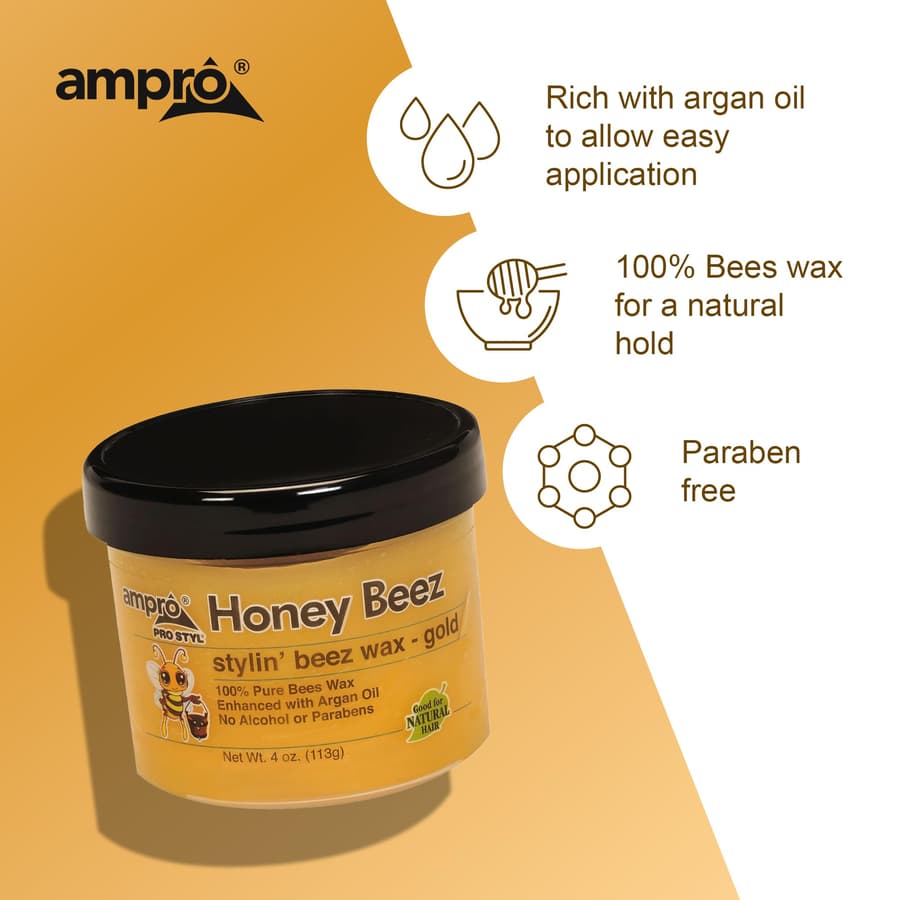 Ampro Pro Styl Beez Wax Softens Your Hair and Provides Strong Hold Infused With