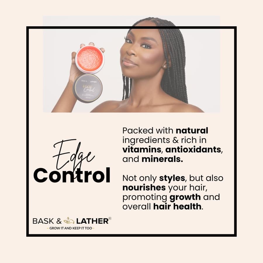 Bask Lather Strong Hold Edge Control Gel With Castor Oil Non Greasy Non Flaking