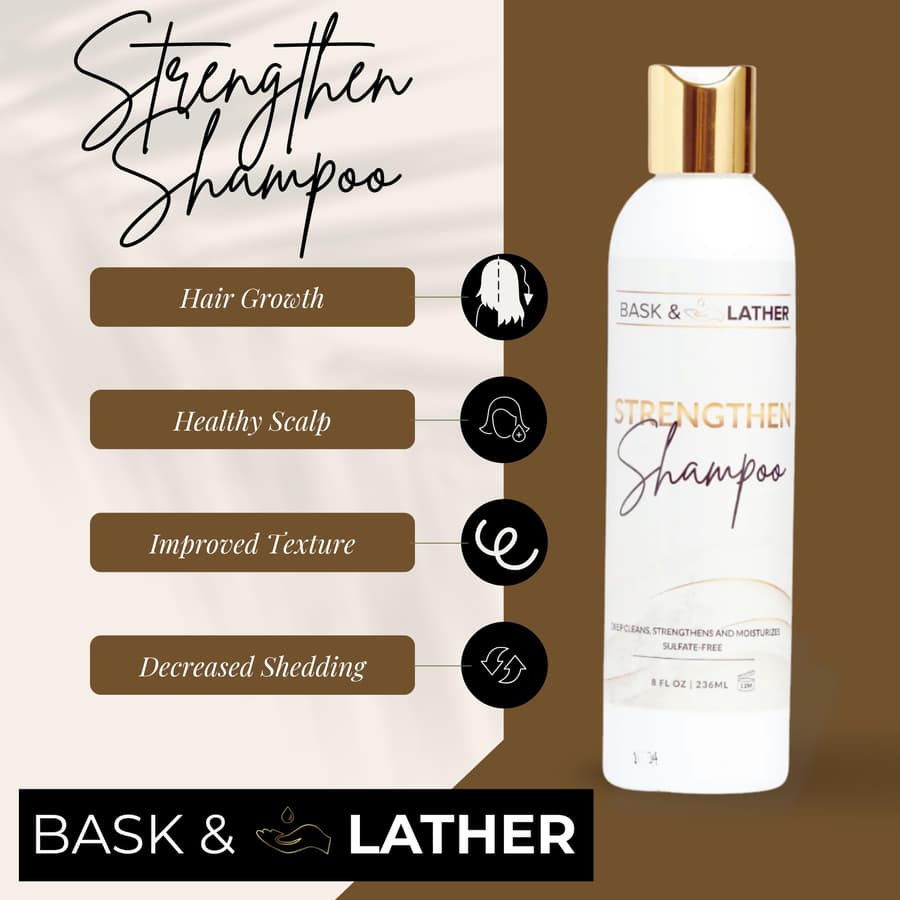 Bask Lather Strengthen Hair Shampoo All Natural Ph‑balanced Formula for Hair