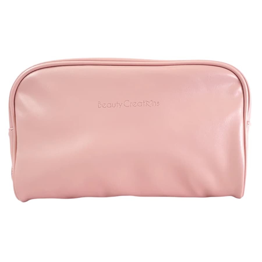 (4-pack) Beauty Creations Big Cosmetic Bag Double Zipper Pink