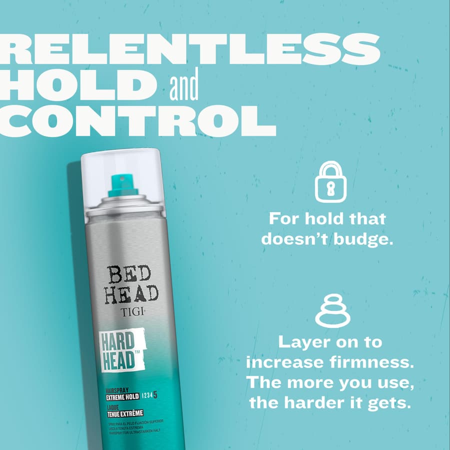 Tigi Bed Head Hard Head Hair Extra Strong Hold for All Day Style and All Hair