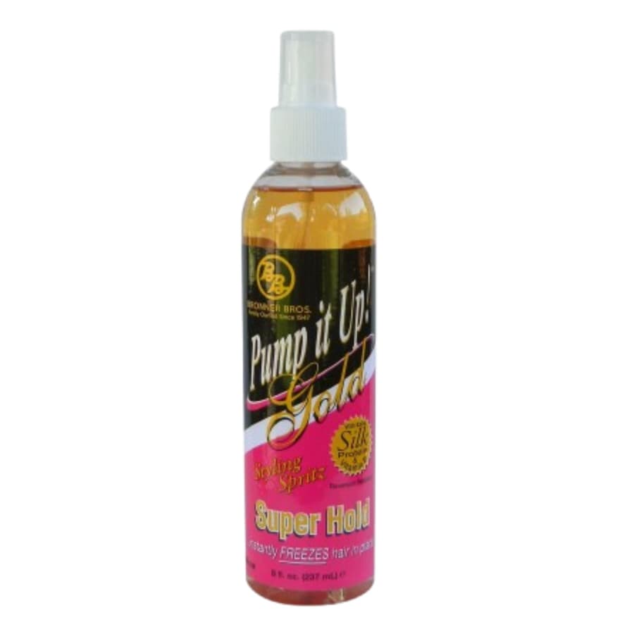 Bronner Bros Pump It Up Styling Spritz Gold 80% Fast Dry Hair Extra Hold With