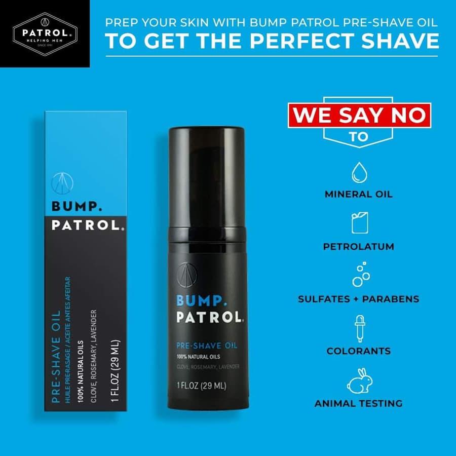 Bump Patrol Pre Shave Oil With Natural Essential Oils Smooth Shave Softer Skin