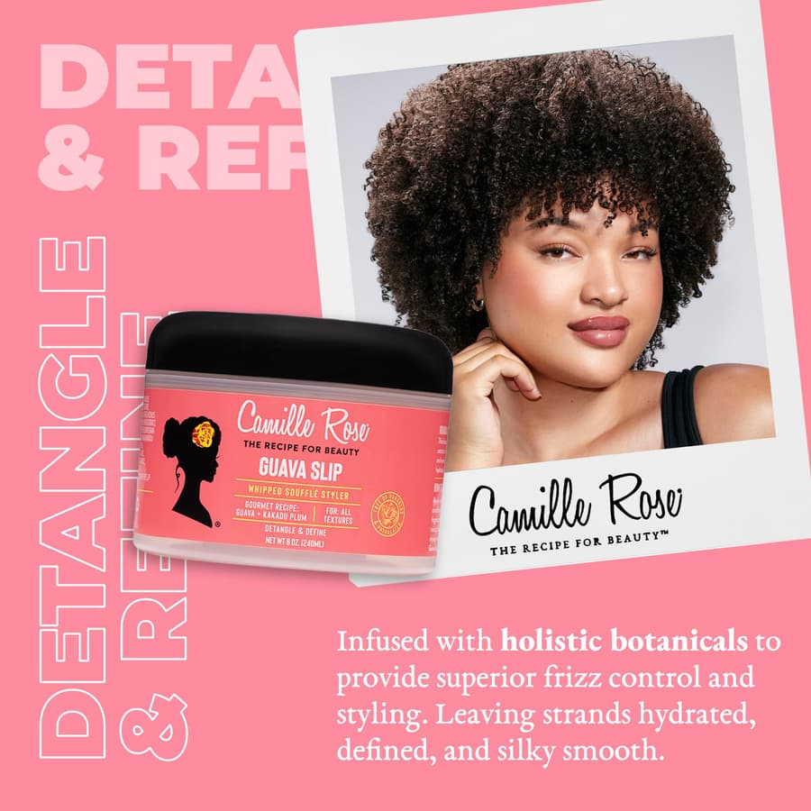 Camille Rose Guava Whipped Hair Styling Cream With Kakadu Plum Shea Butter To
