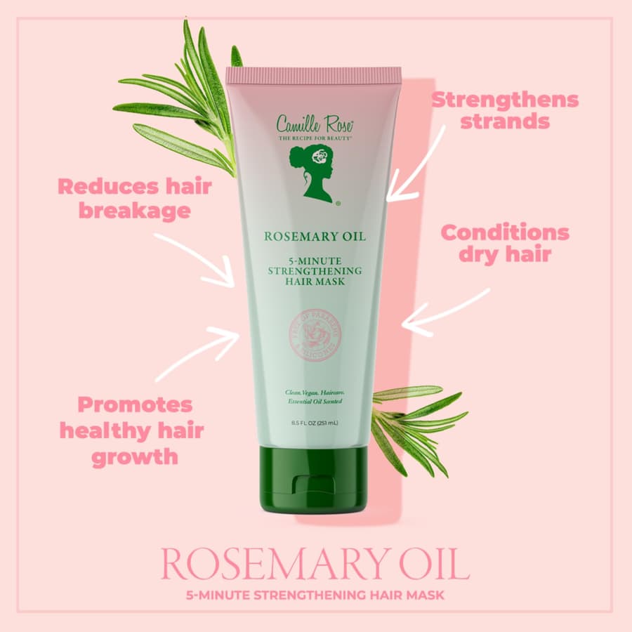 Camille Rose Rosemary Oil 5 Minute Deep Strengthening Hair Mask and Conditioner