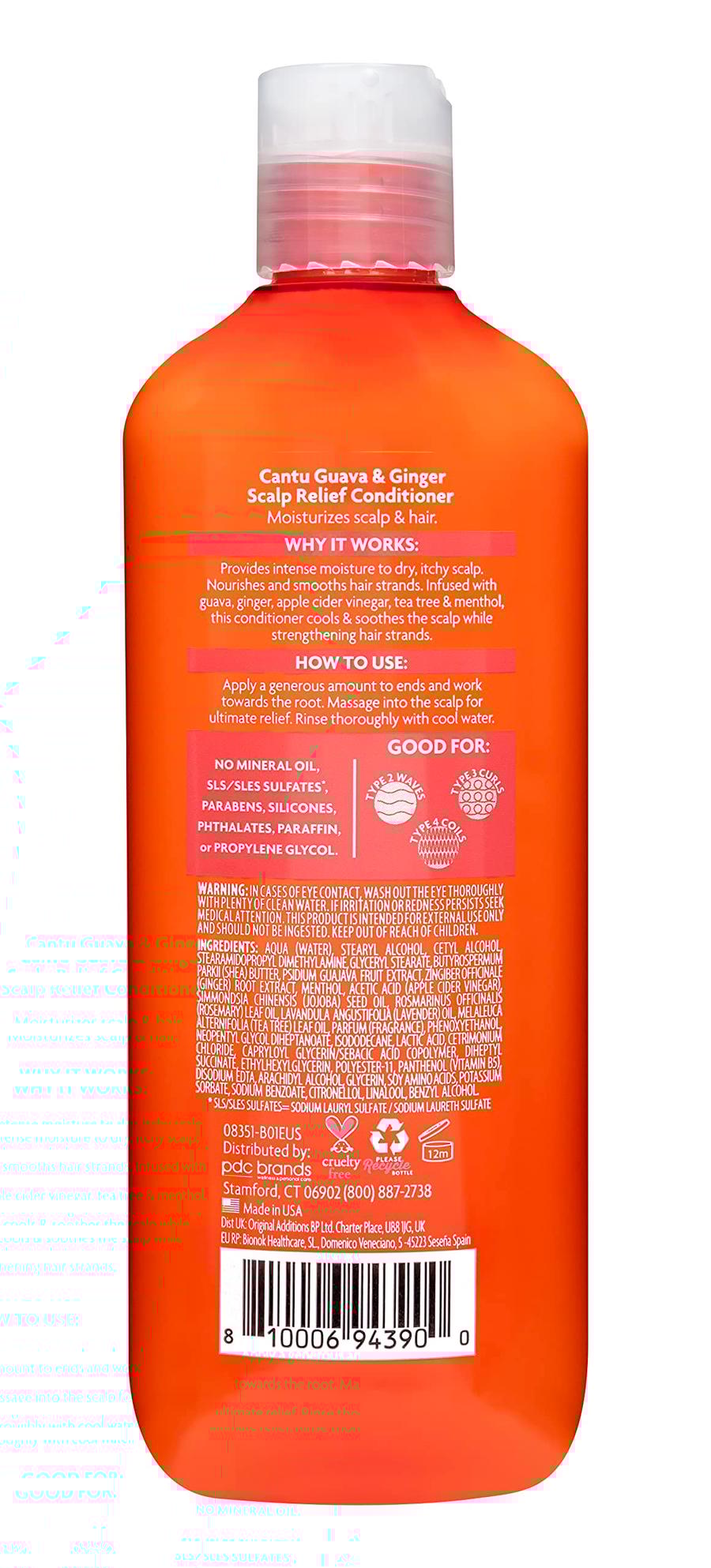Cantu Guava Scalp Relief Conditioner for Natural Curls Coils Waves 13.5 Fl Oz