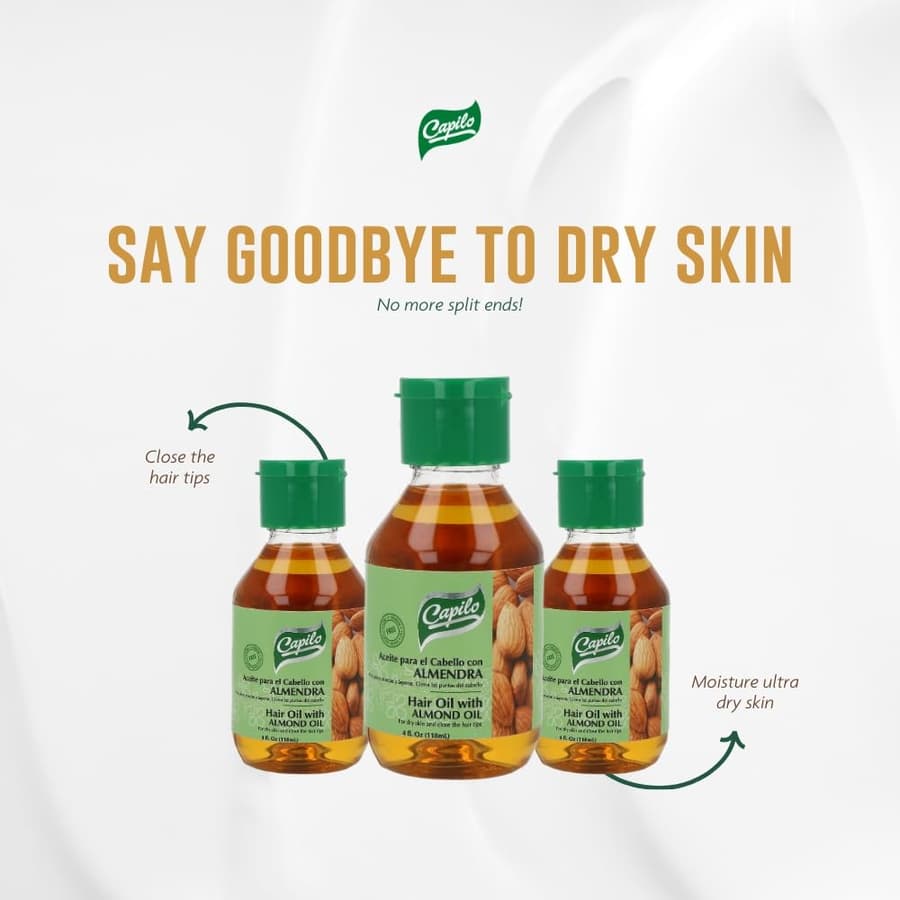 Capilo Almond Oil for Hair Skin Deep Moisture Nourishment Strengthens Hair