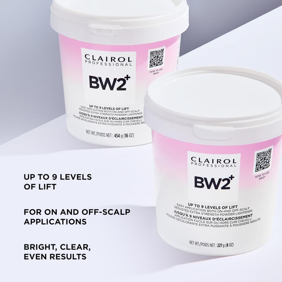 Clairol Professional Bw2+ Dedusted Extra Strength Powder Lightener for Hair