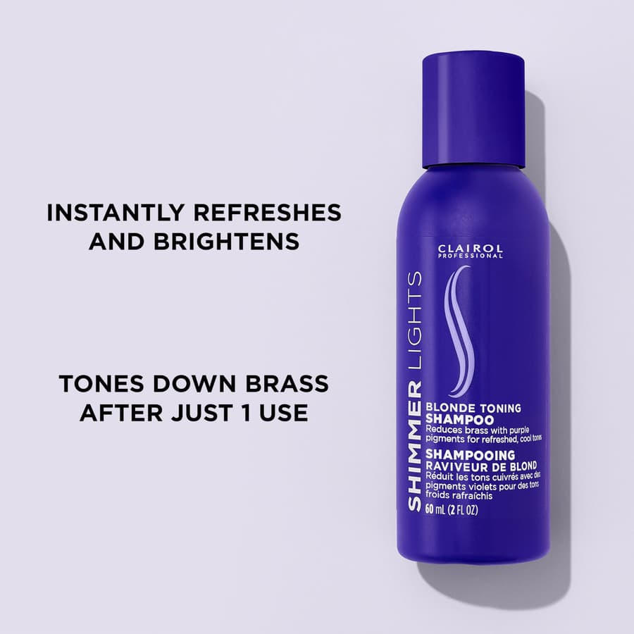 Clairol Professional Shimmer Lights Purple Shampoo 2 Fl. Oz Neutralizes Brass
