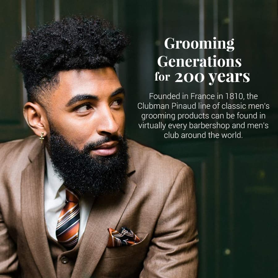 Clubman Pinaud 3 In 1 Beard Kit Includes Conditioner Beard Oil and Balm Starter