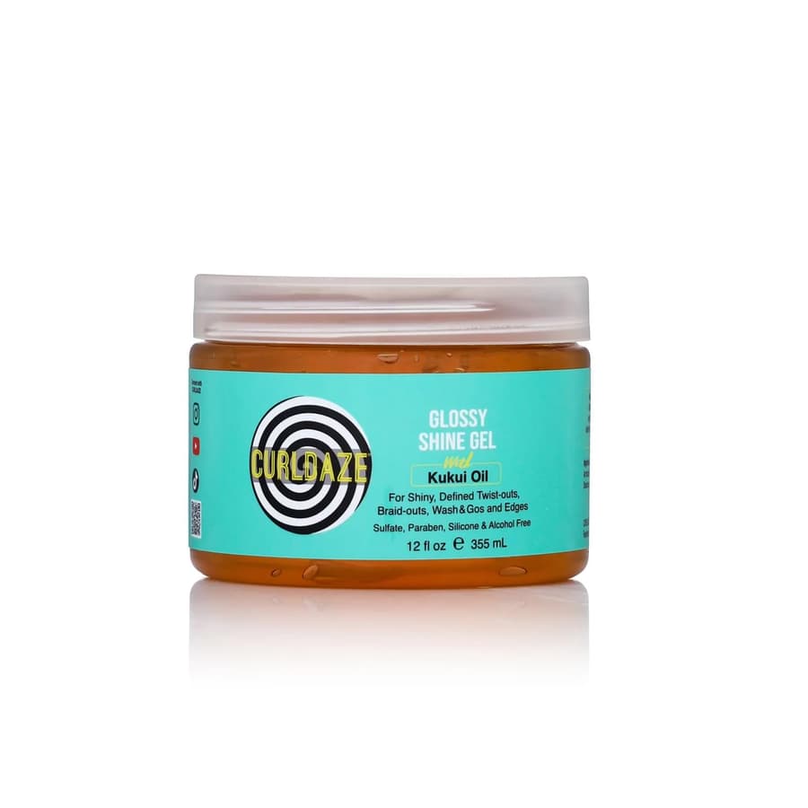 Curldaze Glossy Shine Gel With Kukui Oil Vitamins A C E Defines Curls In Twist