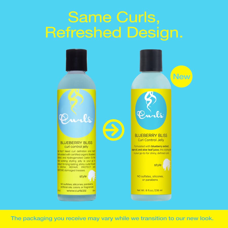 Curls Blueberry Bliss Control Jelly Define Defrizz Wash and Go's Twist Outs