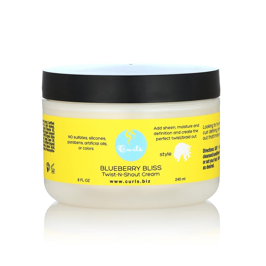 Curls Blueberry Bliss Twist N Shout Cream for the Perfect Twist Outs and Braid