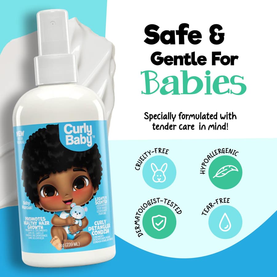 Curlybaby Curly Detangling Condish Gentle Conditioner for Babies Kids Detangles