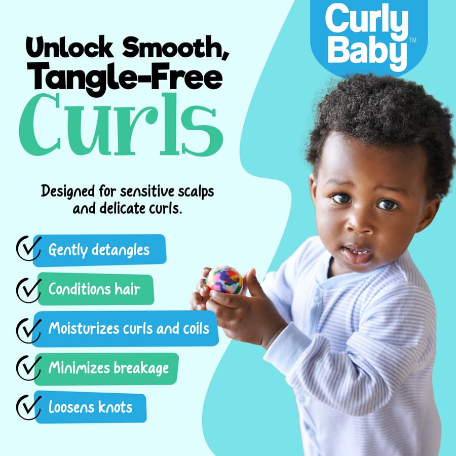 Curlybaby Curly Detangling Condish Gentle Conditioner for Babies Kids Detangles