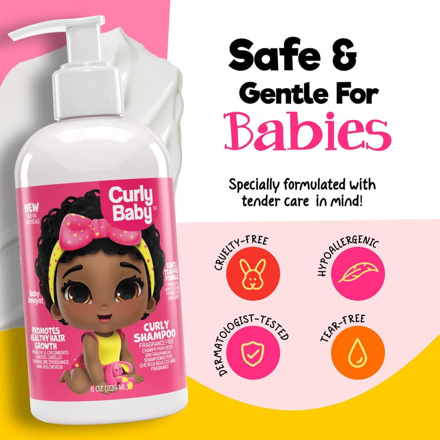 Curlybaby Curly Shampoo Tear Free Dermatologist Tested Hypoallergenic Free Baby