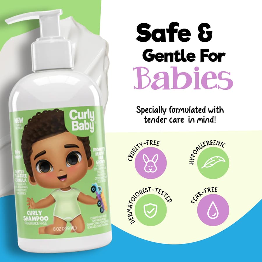 Curlybaby Curly Shampoo Tear Free Free Dermatologist Tested Hypoallergenic Kids