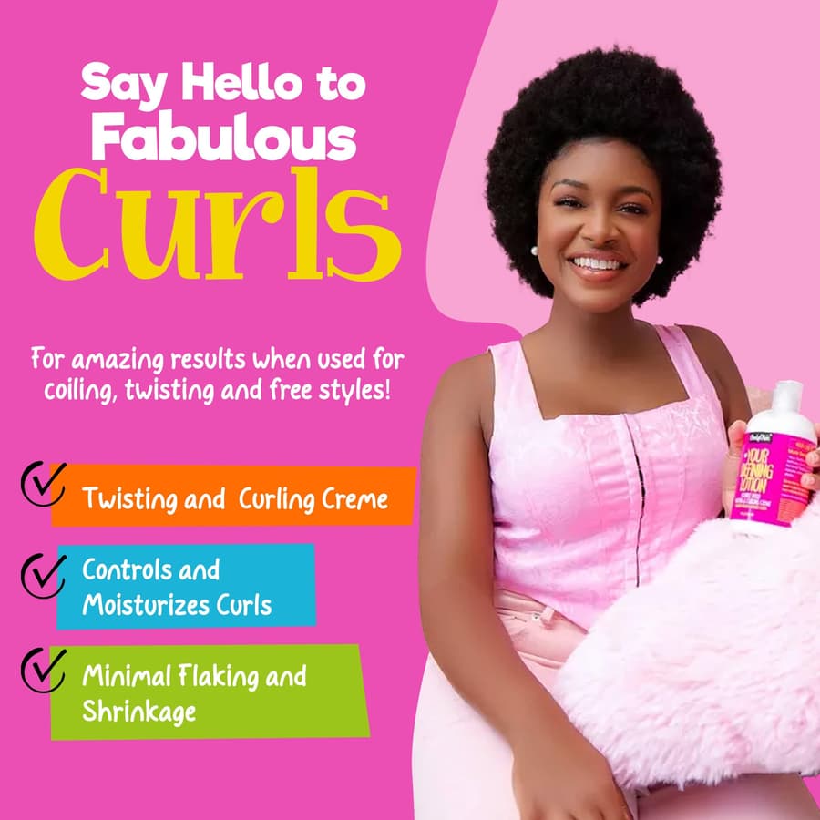Curlychic Your Defining Lotion Curl Enhancing Moisturizing Styling Solution for