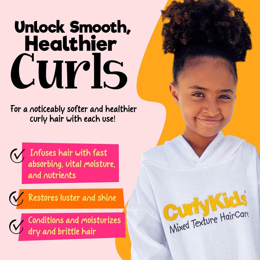 Curlykids Hair Detangler Conditioner for Kids Kinky Wavy Curly Hair Sulfate