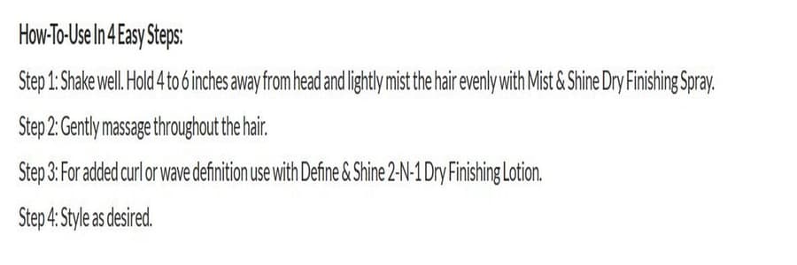 Design Essentials Wave By Design Mist Shine Dry Finishing Moisturizes and Adds