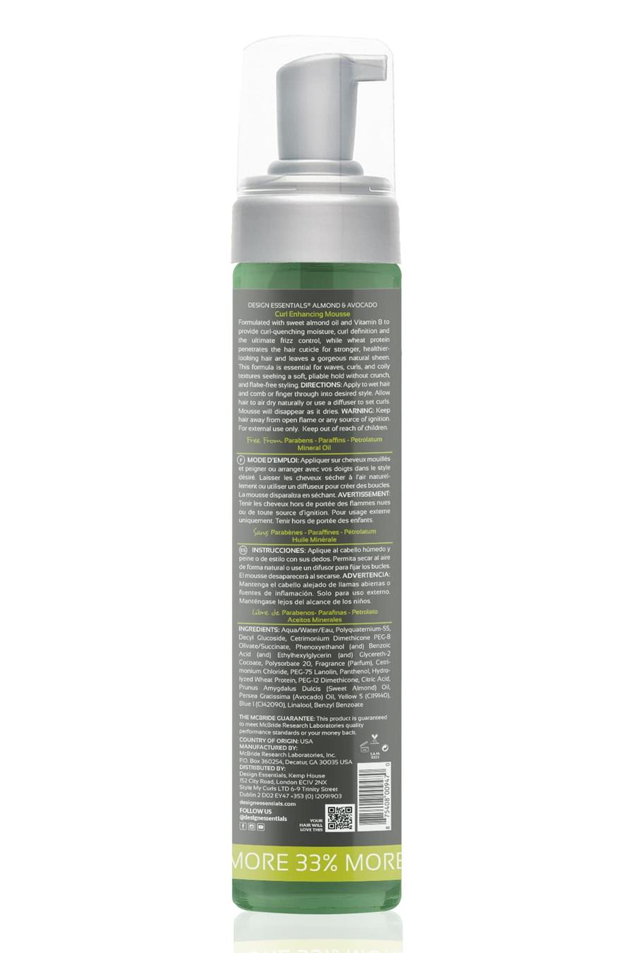 Design Essentials Almond and Avocado Curl Enhancing Hair Mousse for Curly Hair;