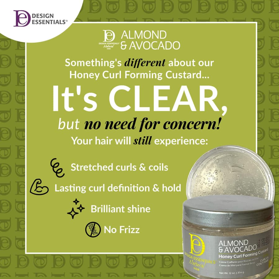 Design Essentials Almond Avocado Honey Curl Forming Custard Defines Curls
