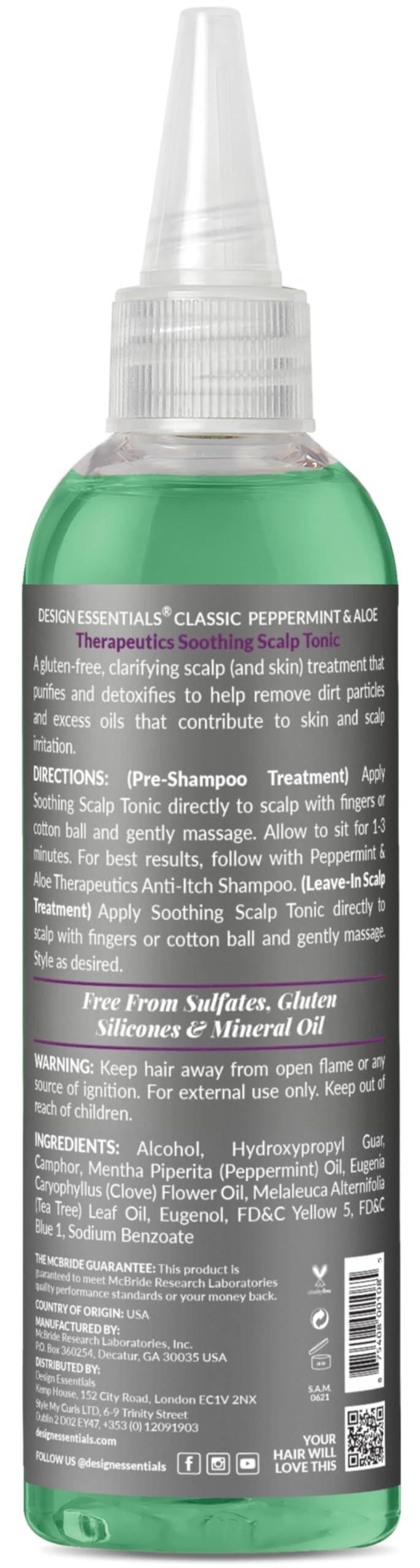 Design Essentials Peppermint Aloe Soothing Scalp Tonic No Rinse Scalp Refresher