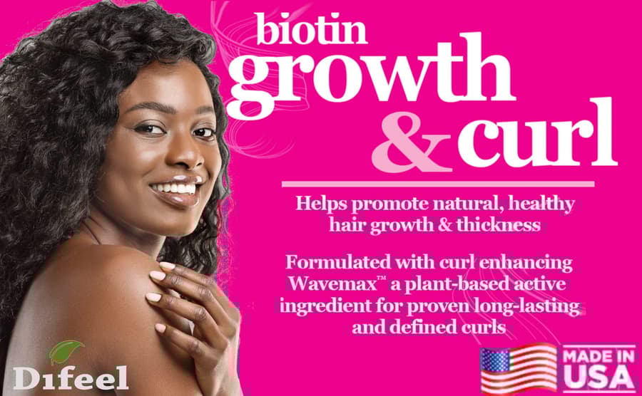 Difeel Growth Curl Biotin Hair Oil . 8 oz