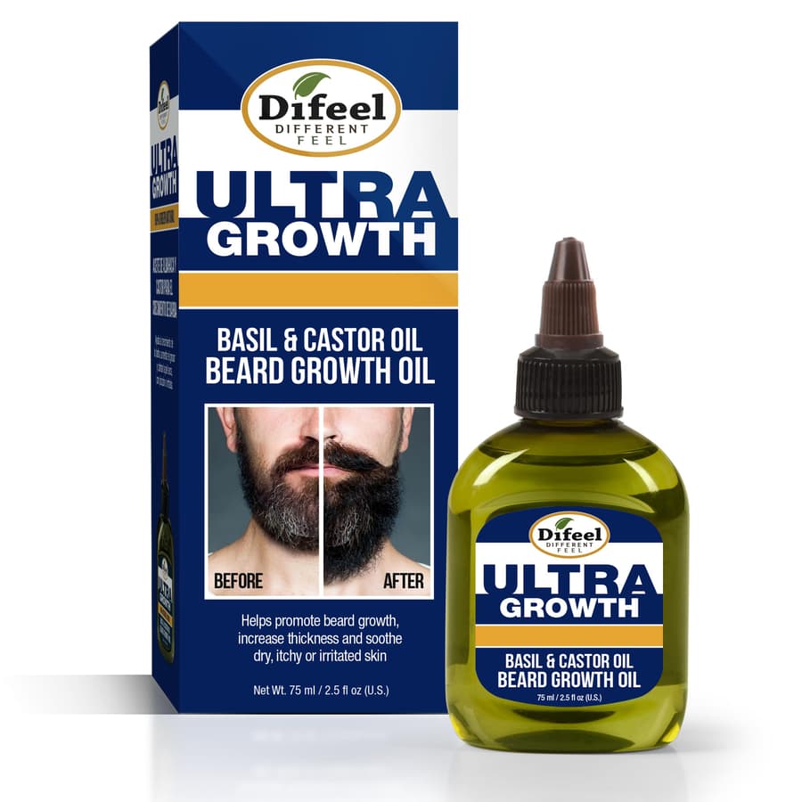 Difeel Ultra Growth Basil and Castor Beard Oil . Natural Beard Oil for Hair