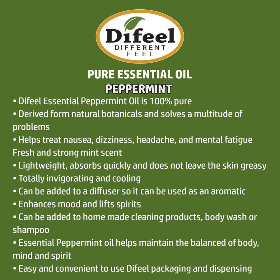 Difeel Essential Oils 100% Pure Peppermint Oil 1 oz