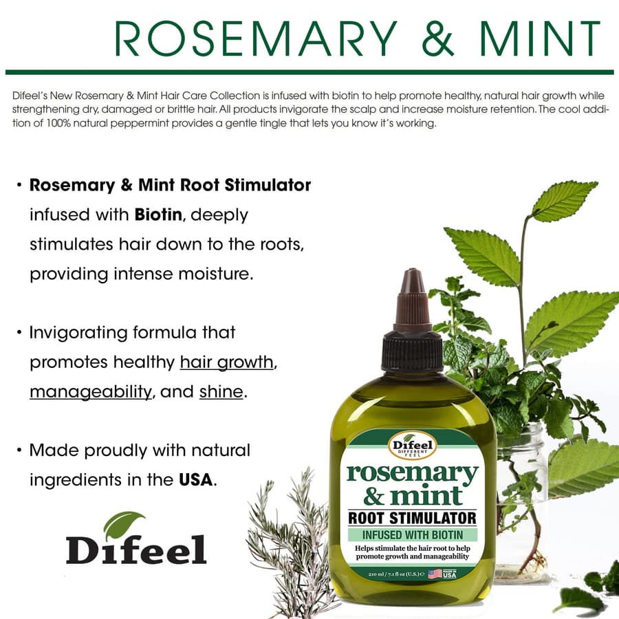 Difeel Rosemary and Mint Oil Root Stimulator With Biotin . Hair Growth Scalp