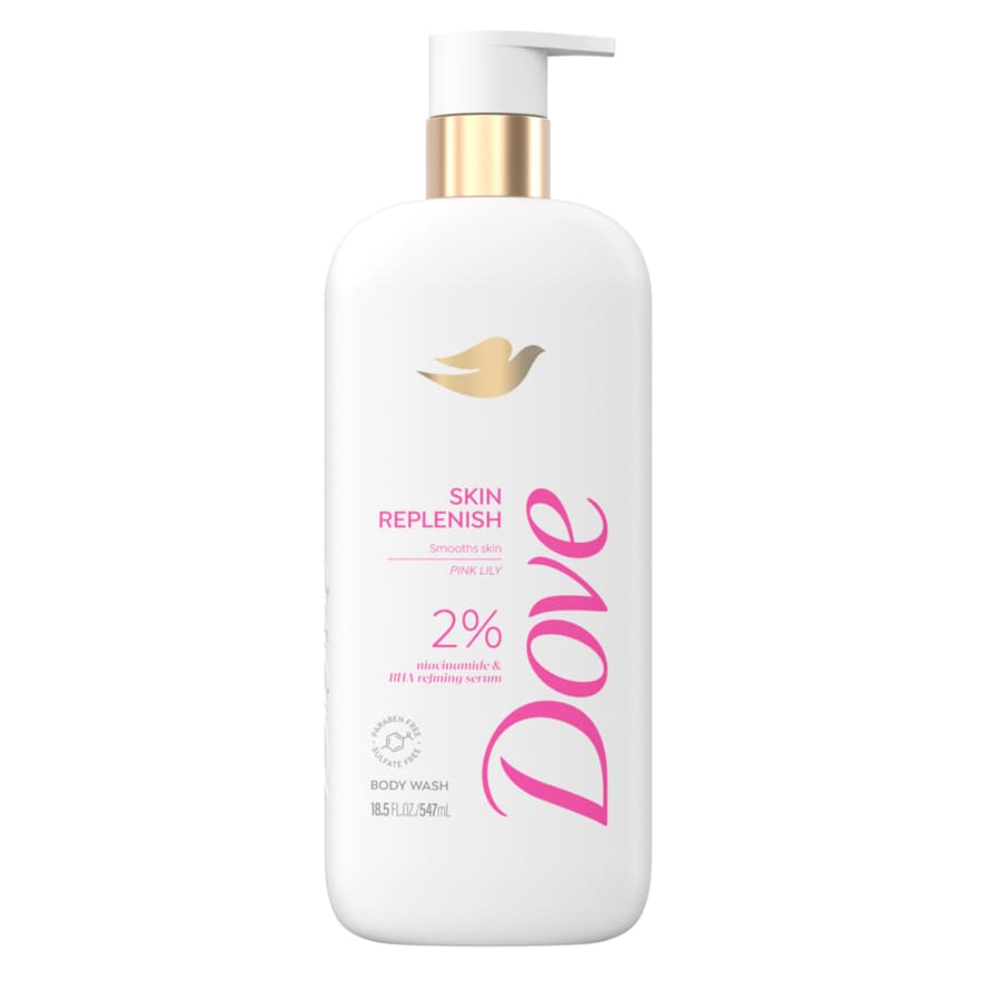 Dove Serum Body Wash Skin Replenish Smooths Skin With Niacinamide Bha Serum