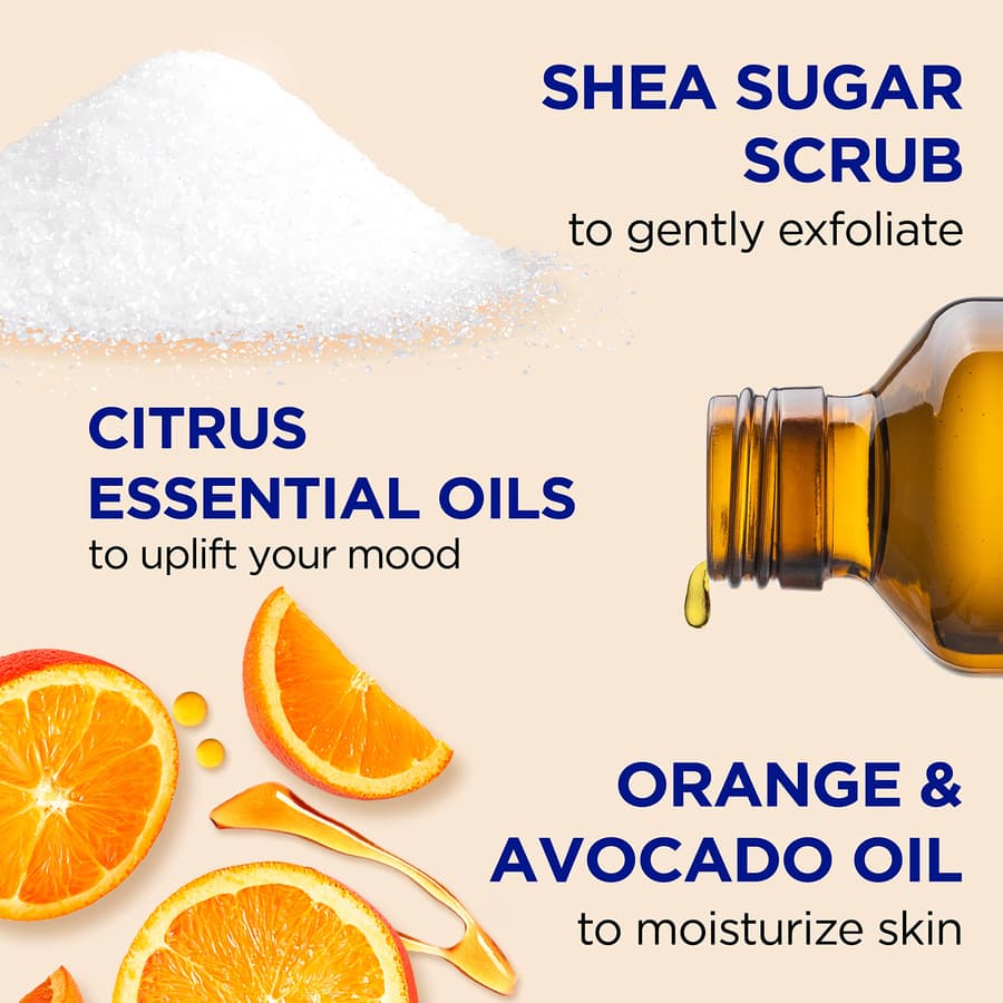 Dr Teal's Shea Sugar Body Scrub Citrus With Essential Oils Vitamin C 19 oz