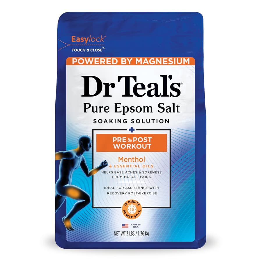 Dr Teal's Epsom Salt Magnesium Soak Pre Post Workout With Menthol Essential