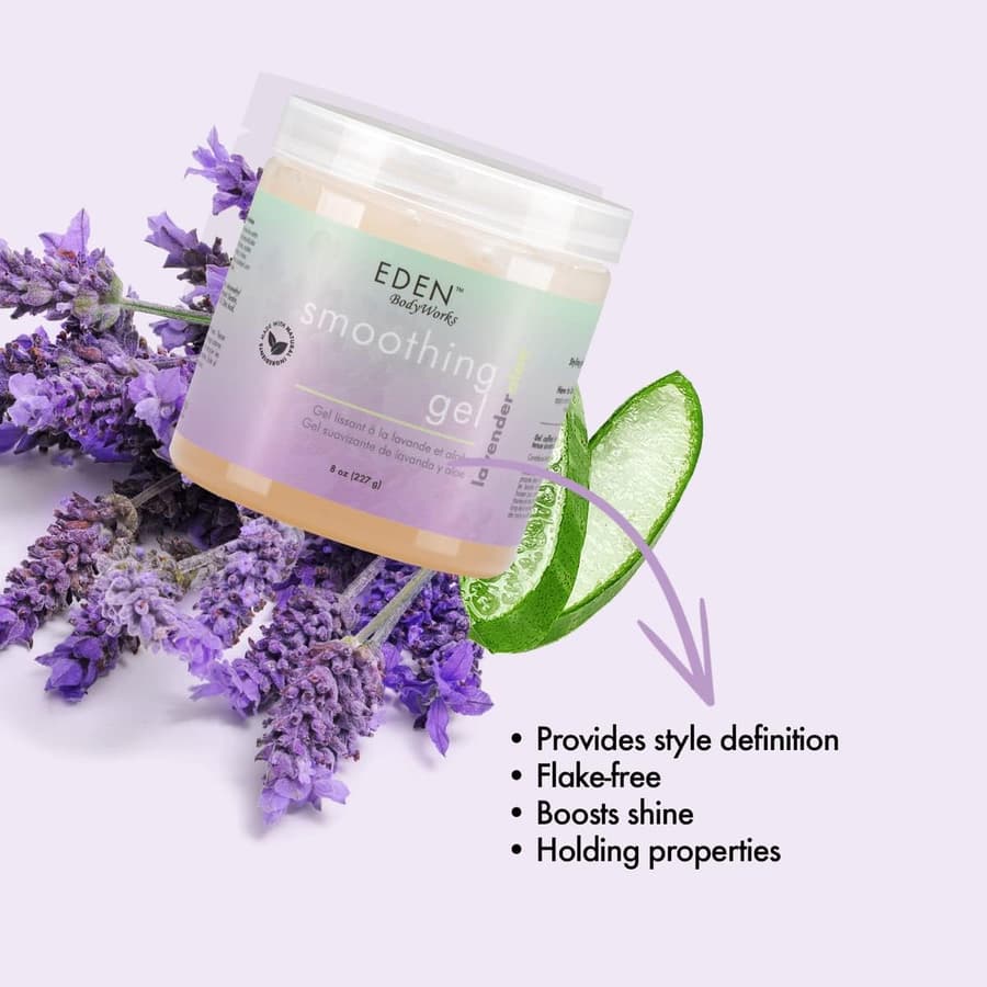 Eden Bodyworks Lavender Aloe Smoothing Hair Gel Enhances Curly or Natural Hair