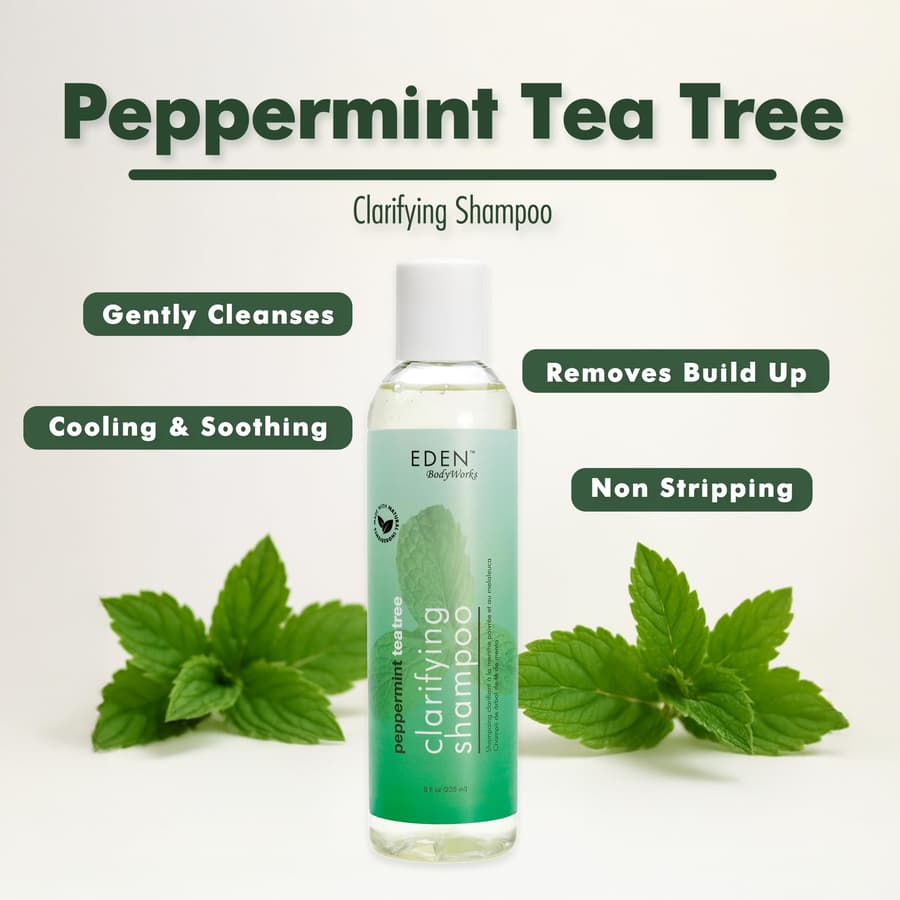Eden Bodyworks Peppermint Tea Tree Shampoo | Clarifying Shampoo for Curly Hair