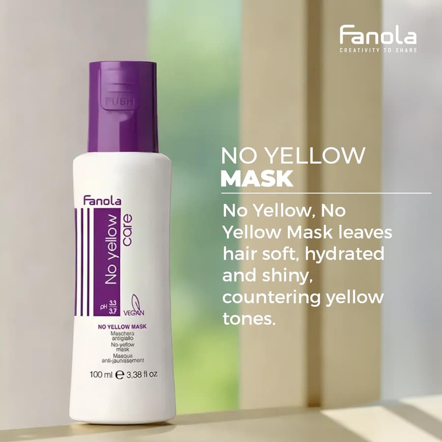 Fanola No Yellow Hair Mask With Purple Violet Pigments To Eliminate Unwanted