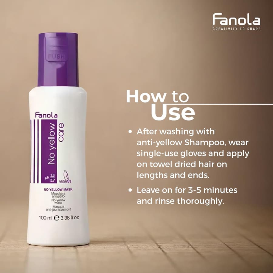 Fanola No Yellow Hair Mask With Purple Violet Pigments To Eliminate Unwanted