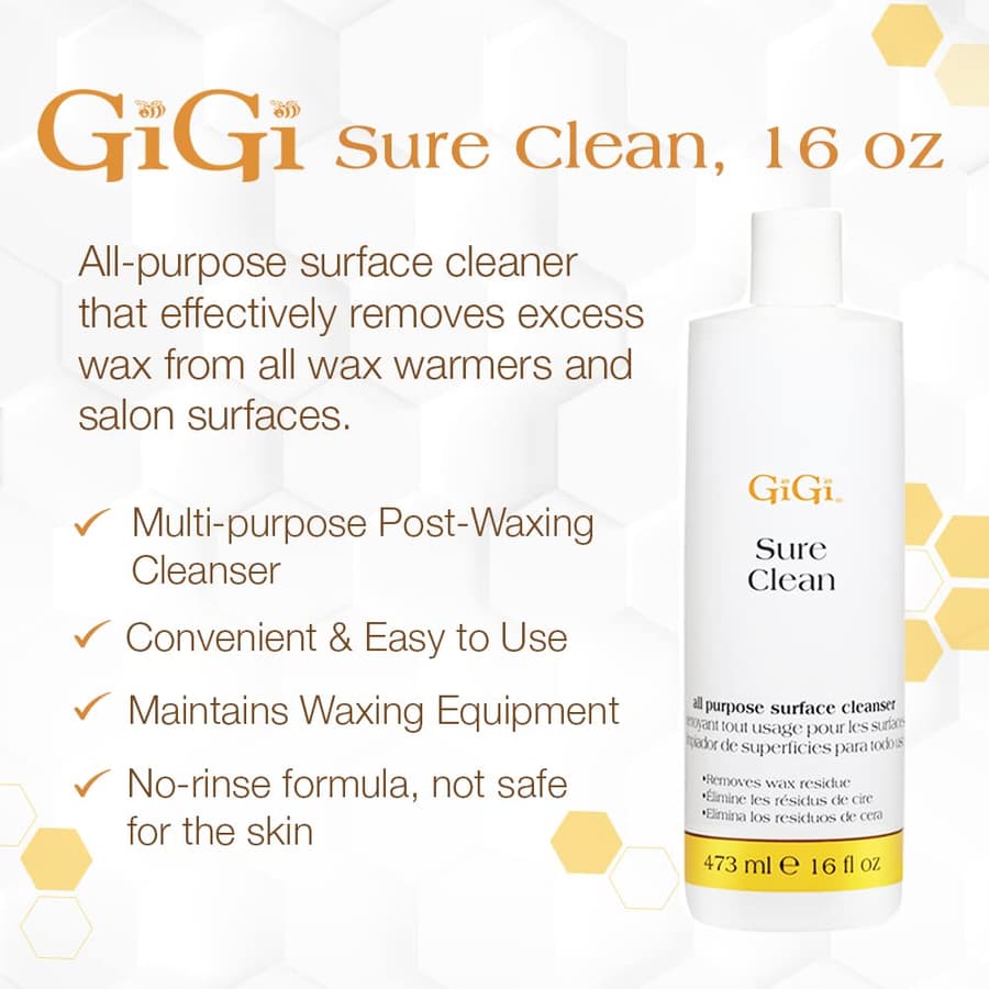 Gigi Sure Clean Wax Residue Remover All Purpose Surface Cleaner for Warmers