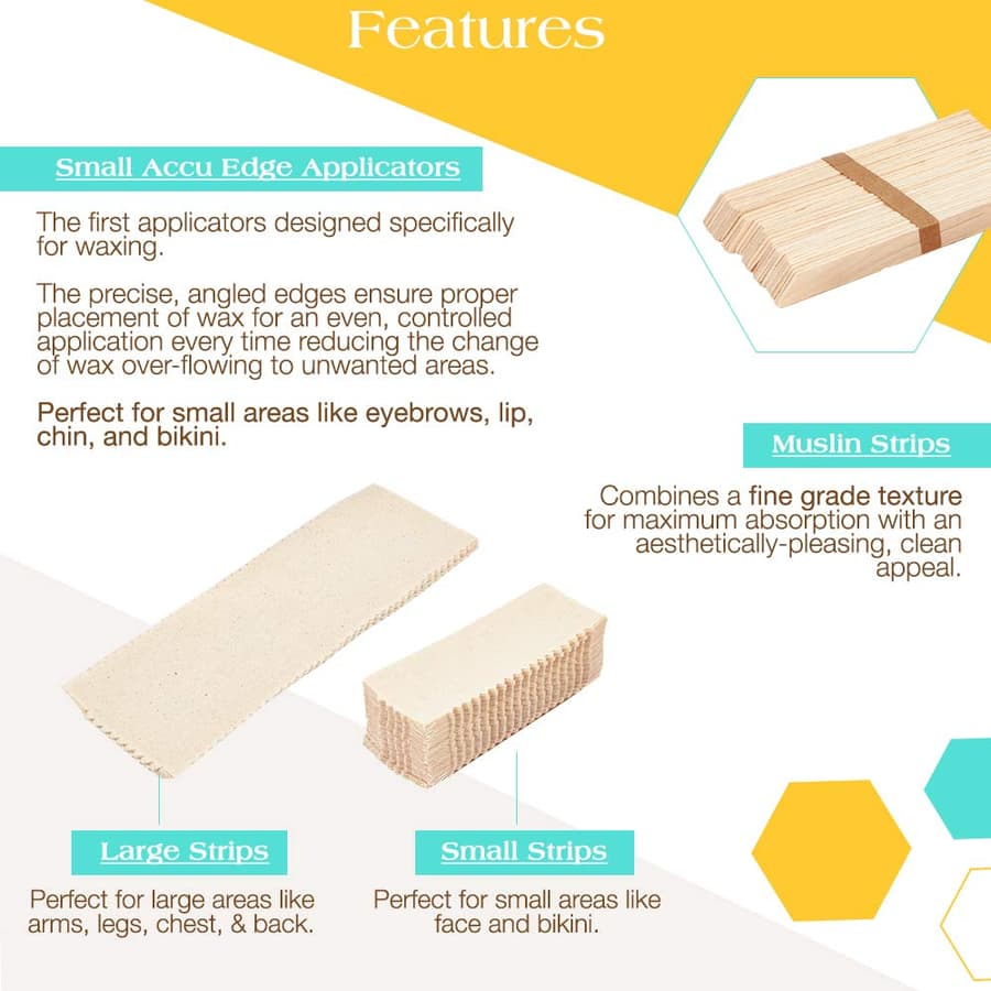 Gigi Wax Essentials Applicators Muslin Strips for Face Body