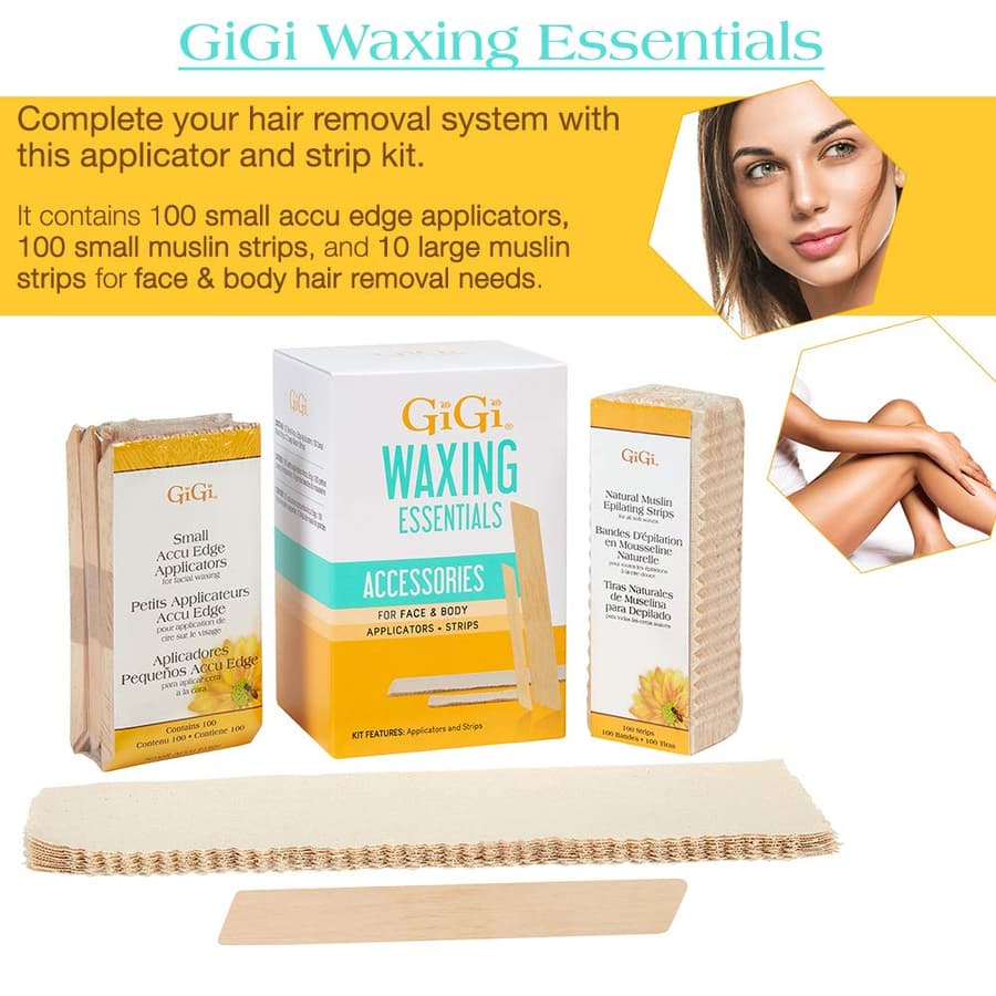Gigi Wax Essentials Applicators Muslin Strips for Face Body