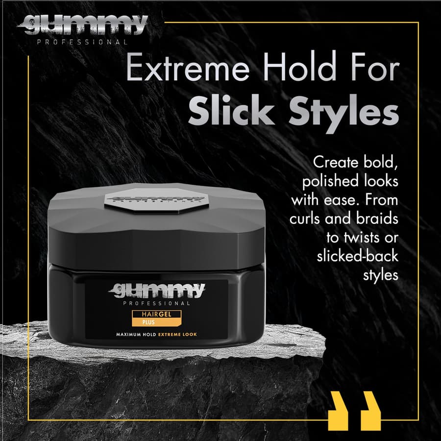 Gummy Professional Plus Hair Gel and Women Strong Hold Styling Gel for Slick