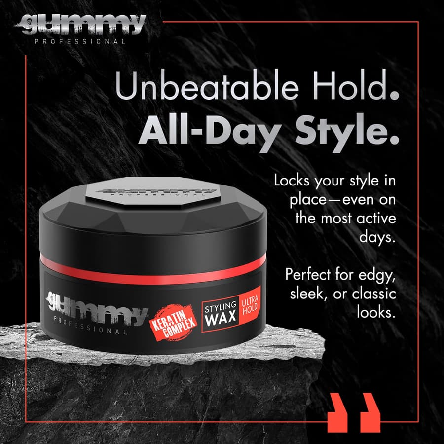 Gummy Professional Hair Wax Ultra Hold Styling Pomade for Dry Damp Hair Water