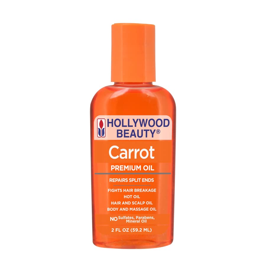 Hollywood Beauty Carrot Hair Oil Bottle Hair Scalp Skin Nail Massage Oil Helps
