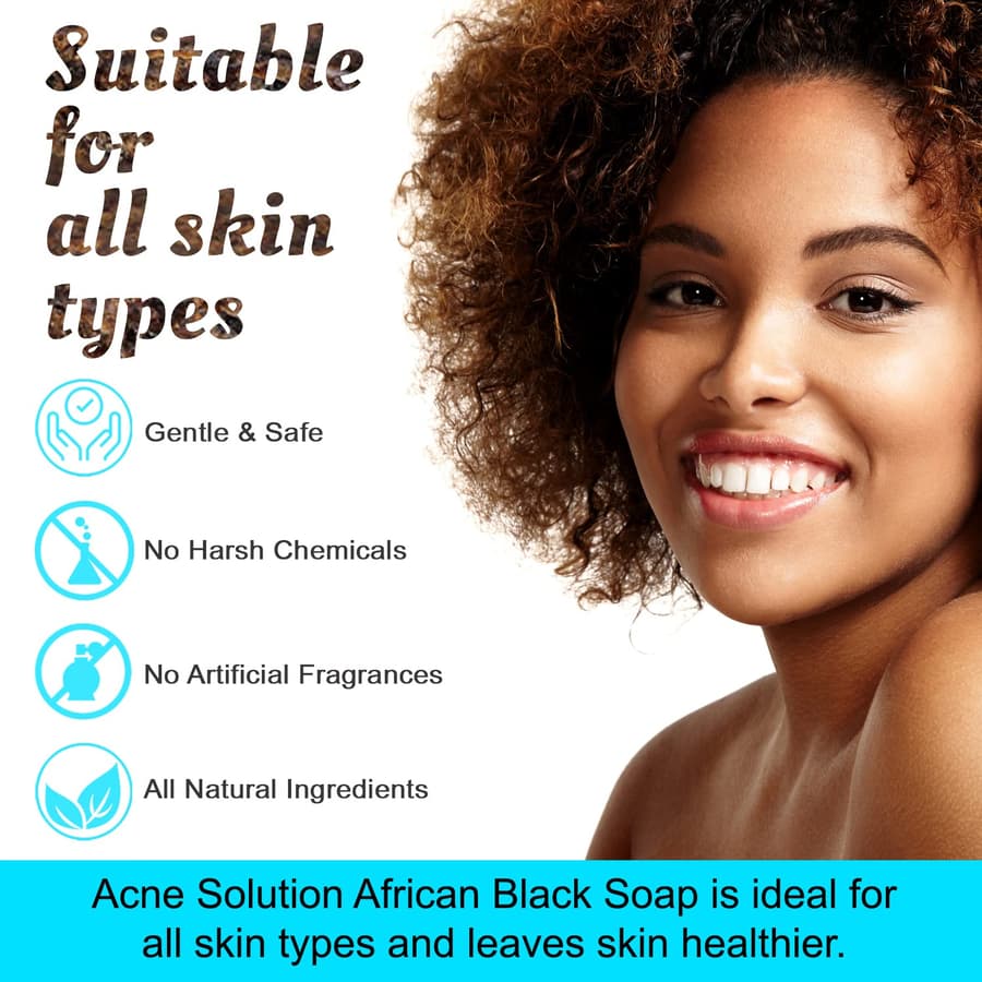 It's Pure Natural African Black Soap Bars With Acne Solution Organic Raw Soap